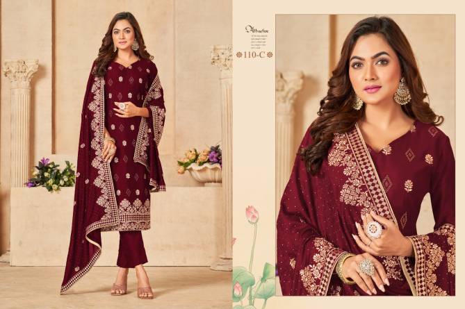 Blooming Vichitra with Embroidery Work WITH servosaki diamond Work Heavy Salwar suit Collections